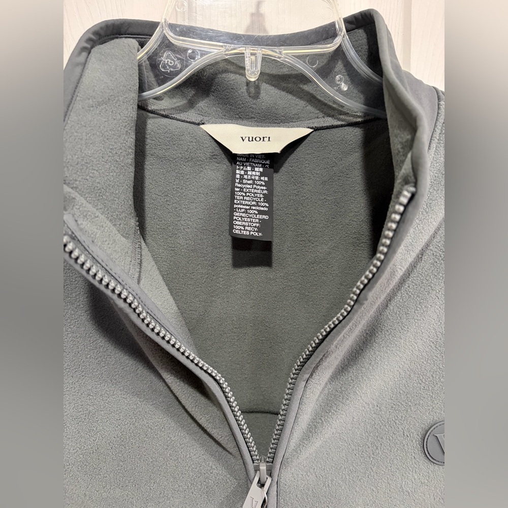 Vuori Men's Small Aspen Full Zip Jacket Dark Grey Pewter NWT Polartec Fleece - Picture 5 of 7